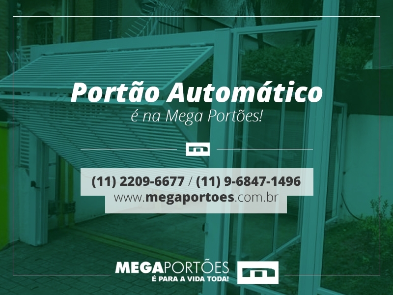 Portão Automático Abertura Lateral Vila Anastácio - Portão Automático Basculante Alumínio