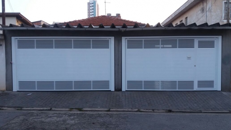Portão Automático Alumínio Branco Jardim Adhemar de Barros - Portão Automático de Alumínio para Garagem