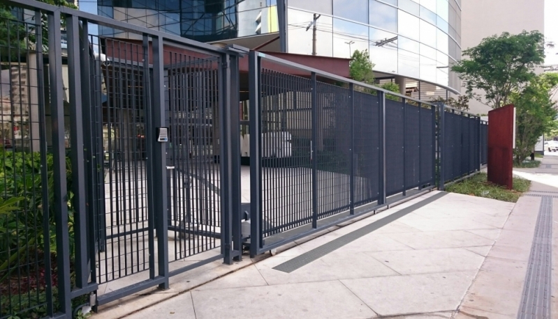 Portão Automático de Correr para Condomínio Preço Vila Esperança - Portão Automático Alumínio Branco