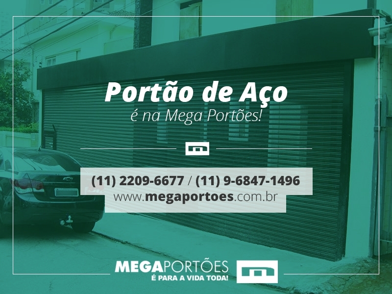 Portões de Aço Automática Lauzane Paulista - Portão de Aço Folha Dupla